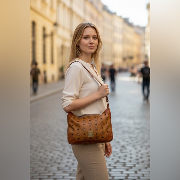 MCM vintage cognac hobo crossbody - Picture 13 of 14